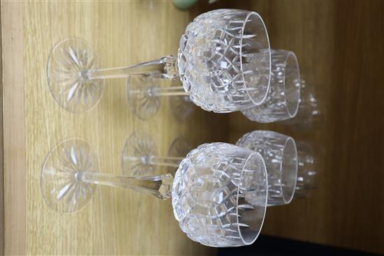 A set of eight Waterford wine glasses, height 20cm